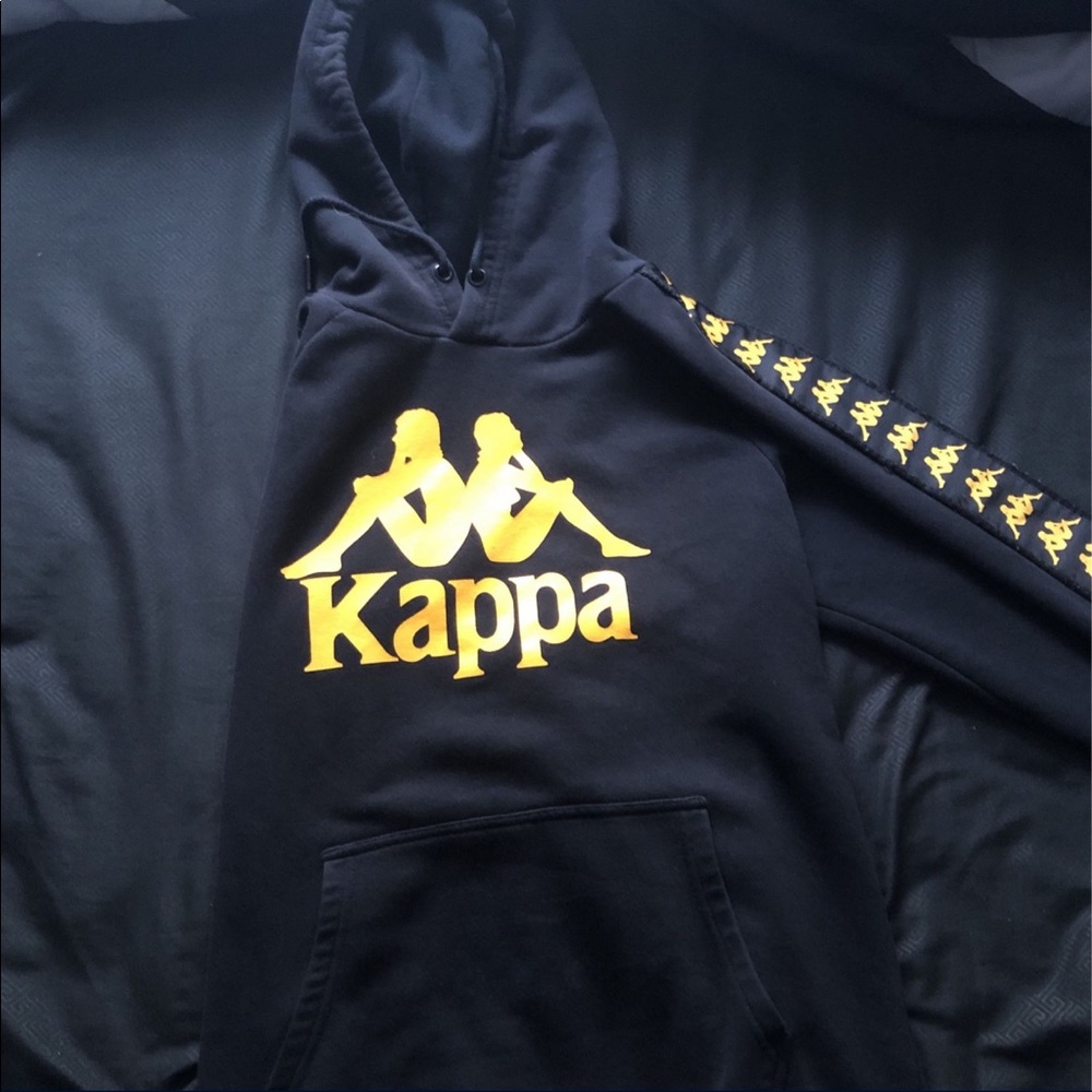 Kappa hoodie Black/yellow   size XL (fits M-L)